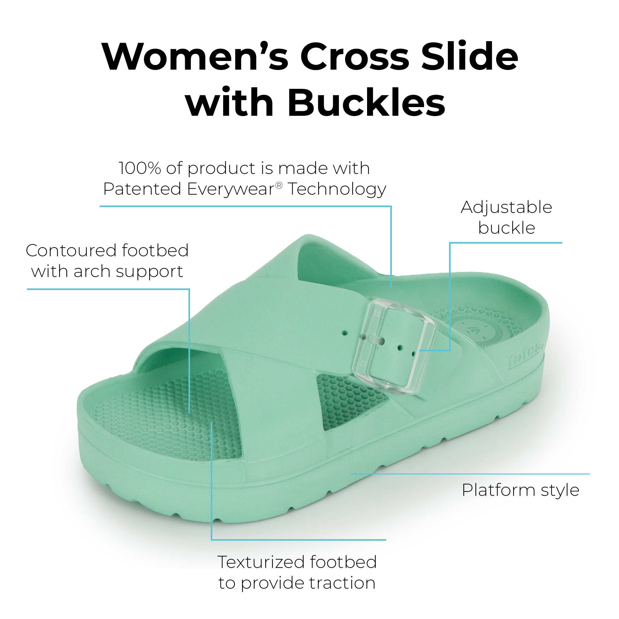 Womens Cross Buckle Slide - Image 17